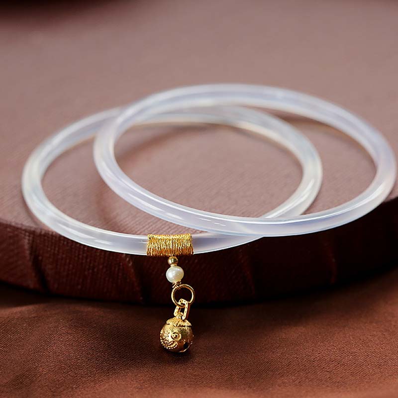 Braccialetto di successo in giada bianca ciano naturale Buddha Stones - Image 6