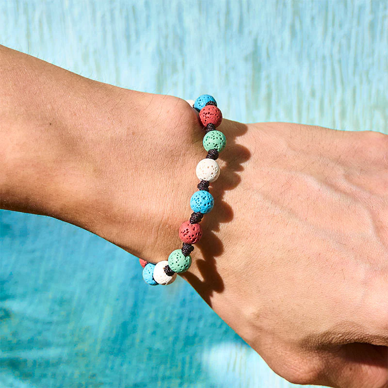 Braccialetto di supporto in pietra lavica colorata Buddha Stones - Image 12