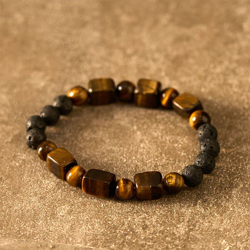 Braccialetto di supporto in pietra lavica con vari cristalli Buddha Stones - Image 13
