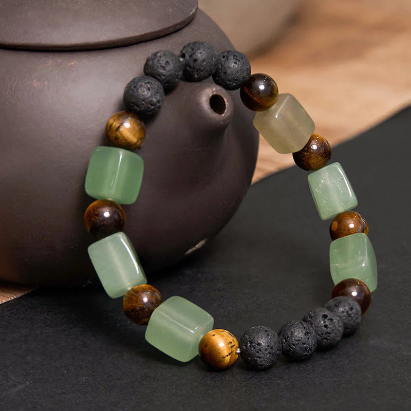 Braccialetto di supporto in pietra lavica con vari cristalli Buddha Stones - Image 22