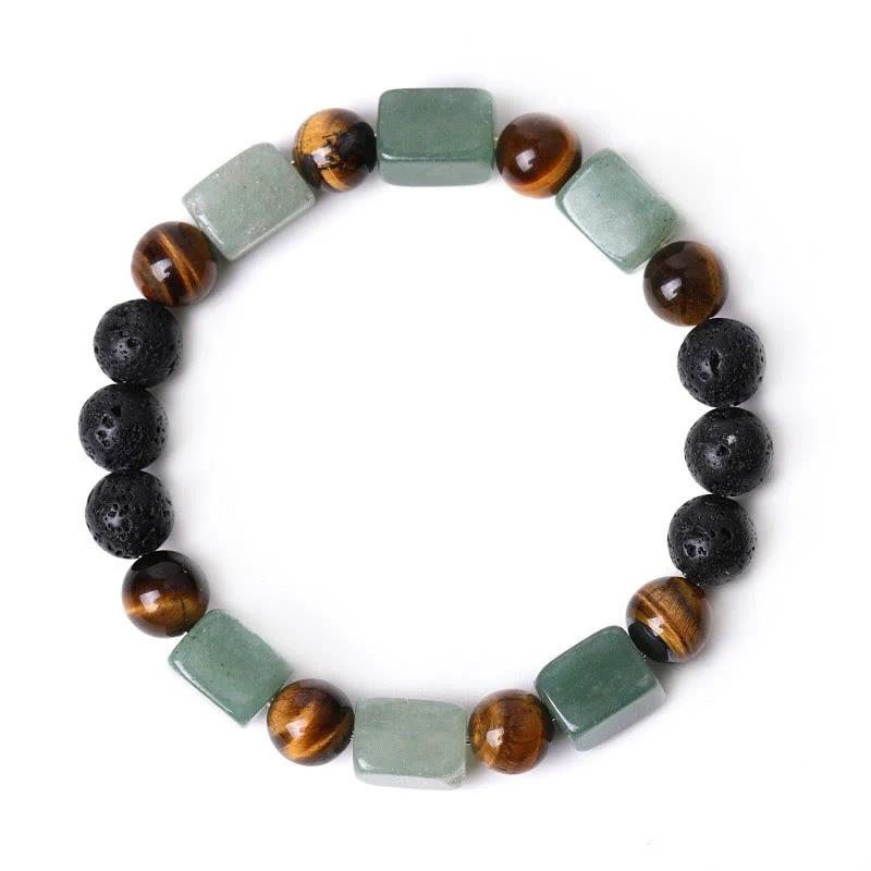 Braccialetto di supporto in pietra lavica con vari cristalli Buddha Stones - Image 28