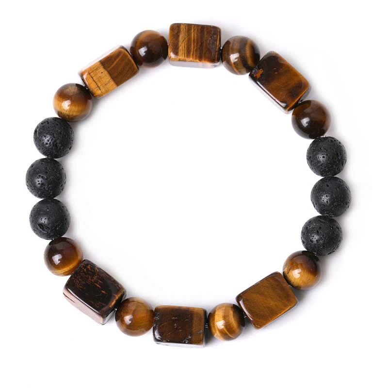 Braccialetto di supporto in pietra lavica con vari cristalli Buddha Stones - Image 65