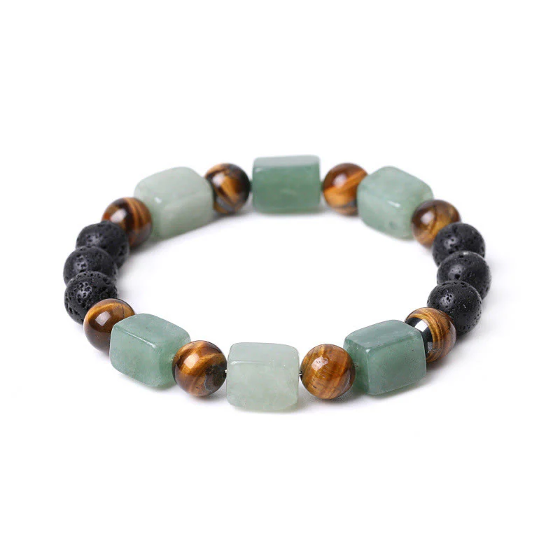 Braccialetto di supporto in pietra lavica con vari cristalli Buddha Stones - Image 67