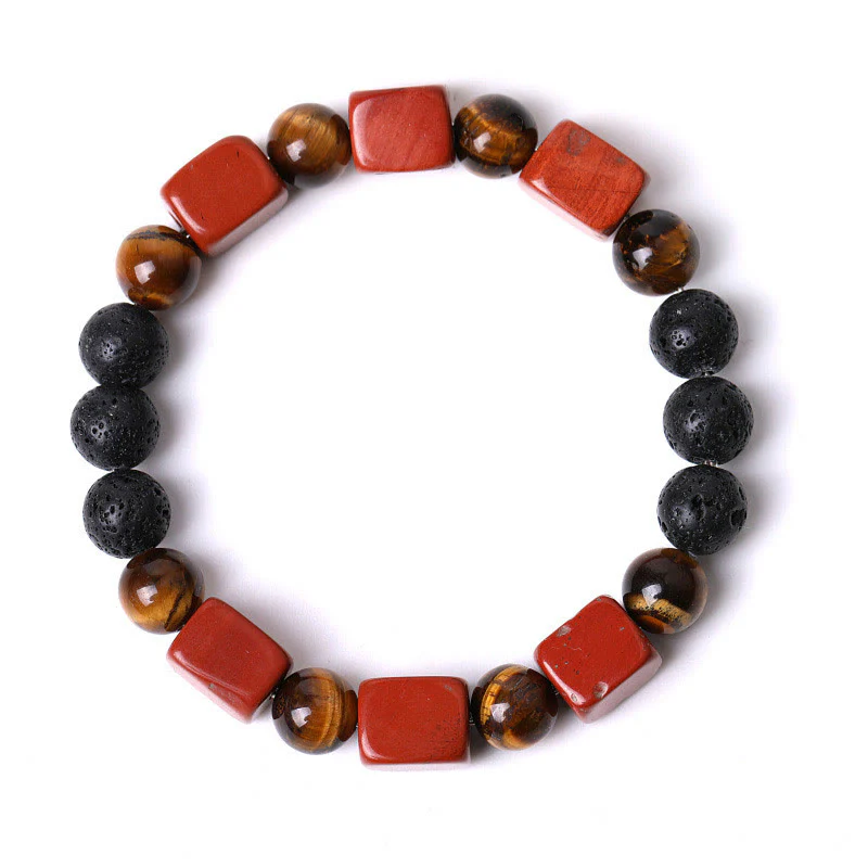 Braccialetto di supporto in pietra lavica con vari cristalli Buddha Stones - Image 71