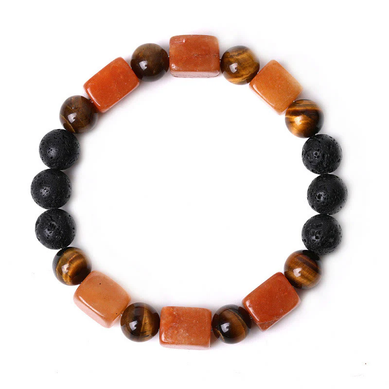 Braccialetto di supporto in pietra lavica con vari cristalli Buddha Stones - Image 80