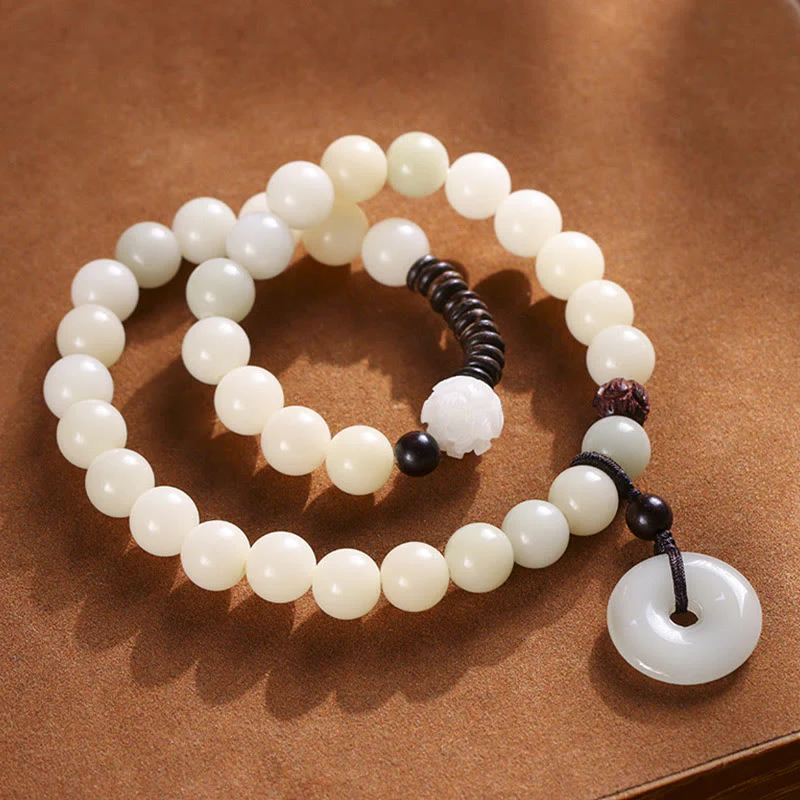 Braccialetto doppio giro Buddha Stones Bodhi Seed Sandalo verde Lotus Peace Buckle Harmony - Image 13