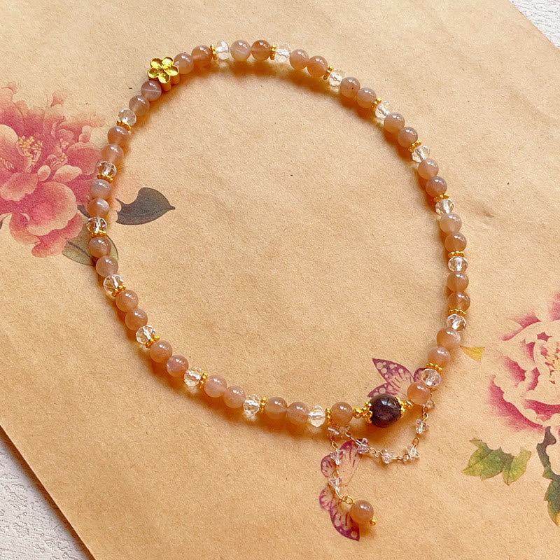 Braccialetto doppio giro Buddha Stones Sun Stone Crystal Peach Blossom Wealth - Image 5