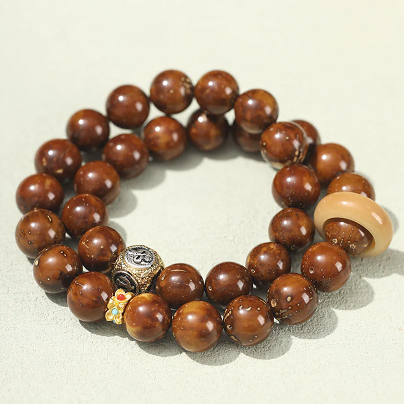 Braccialetto doppio giro Buddha Stones Tibetano Naturale Viola Oro Ratto Bodhi Seed Ricchezza - Image 3