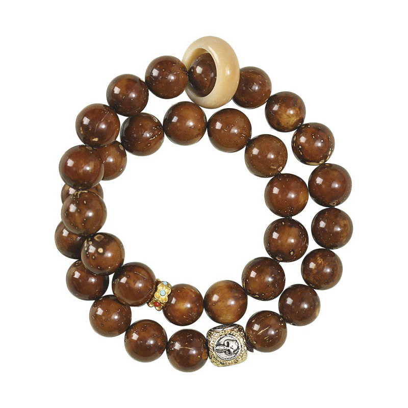 Braccialetto doppio giro Buddha Stones Tibetano Naturale Viola Oro Ratto Bodhi Seed Ricchezza - Image 6