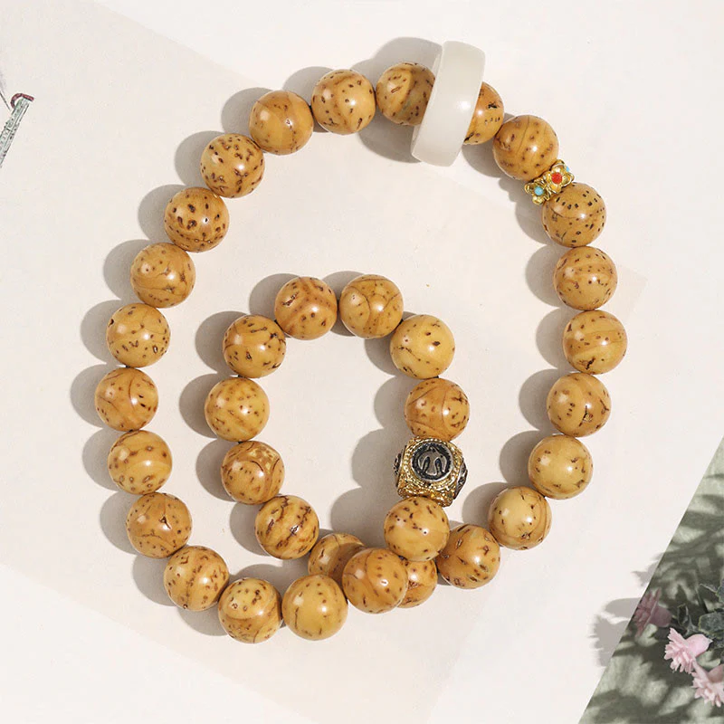 Braccialetto doppio giro Buddha Stones Tibetano Naturale Viola Oro Ratto Bodhi Seed Ricchezza - Image 9