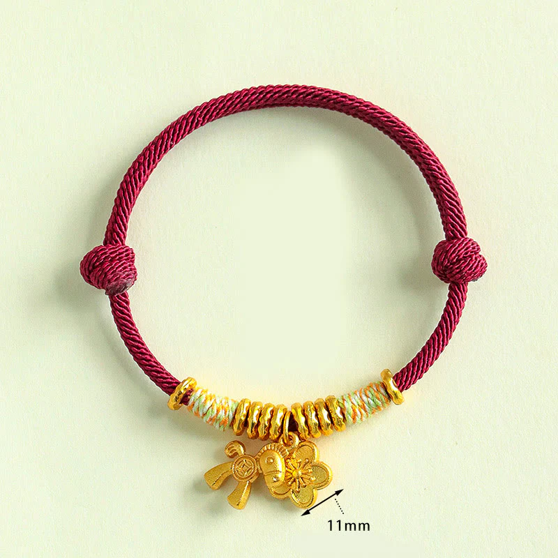 Braccialetto fatto a mano con ciondolo a forma di fiore dell'anno del cavallo con cordino rosso Buddha Stones - Image 11