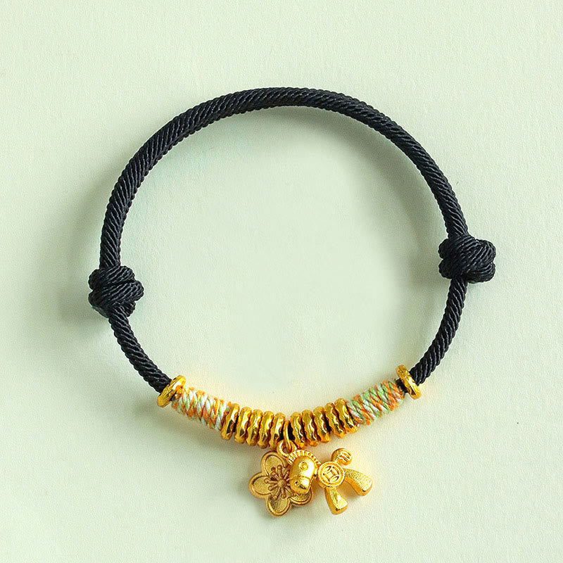 Braccialetto fatto a mano con ciondolo a forma di fiore dell'anno del cavallo con cordino rosso Buddha Stones - Image 13