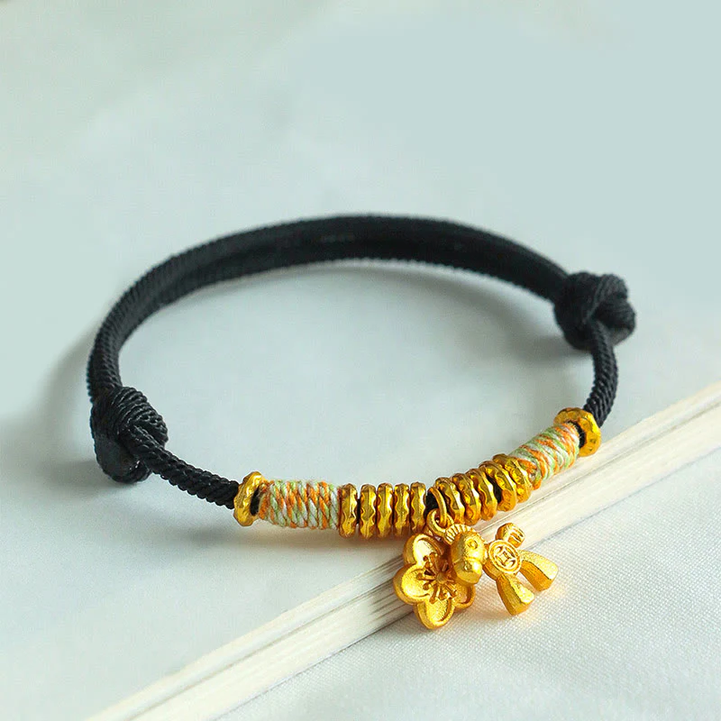 Braccialetto fatto a mano con ciondolo a forma di fiore dell'anno del cavallo con cordino rosso Buddha Stones - Image 14