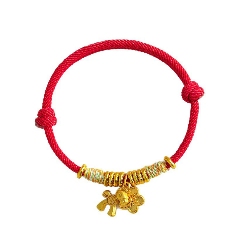 Braccialetto fatto a mano con ciondolo a forma di fiore dell'anno del cavallo con cordino rosso Buddha Stones - Image 5