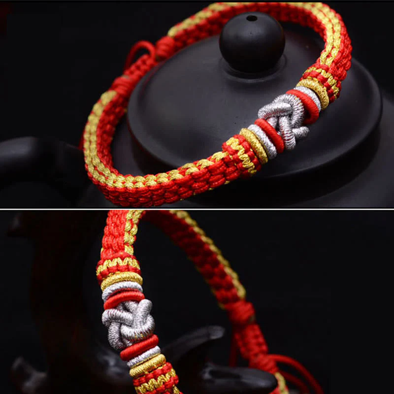 Braccialetto fatto a mano con nodo d'amore vero e colorato in Buddha Stones, fortuna - Image 11