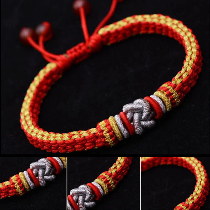 Braccialetto fatto a mano con nodo d'amore vero e colorato in Buddha Stones, fortuna - Image 12