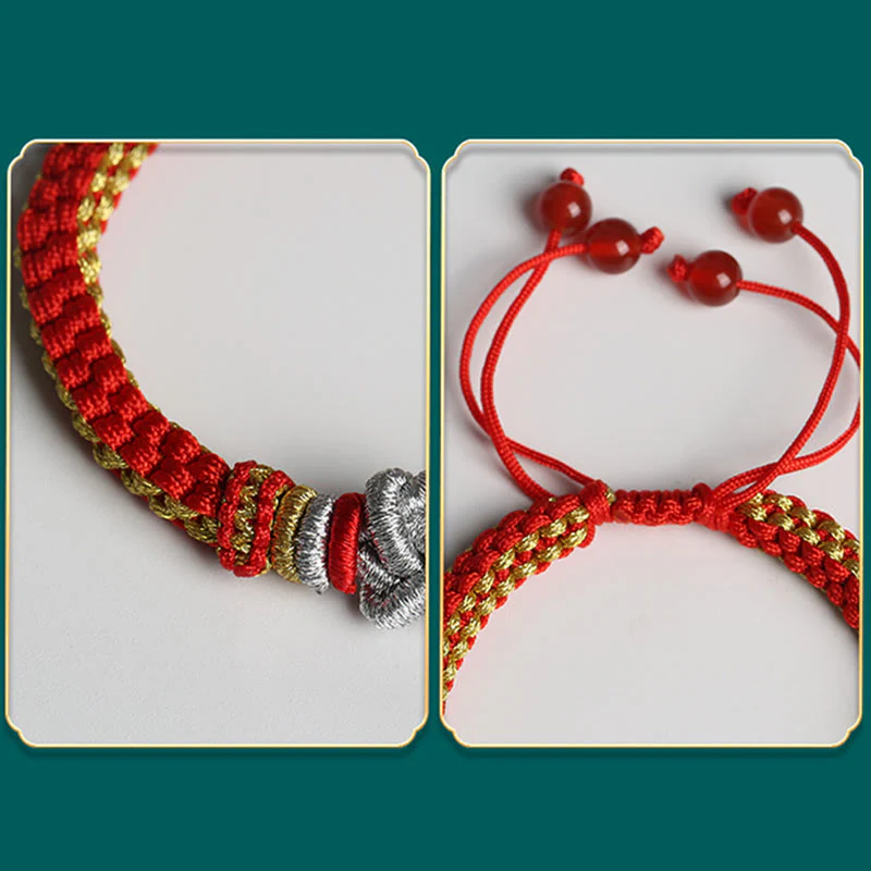 Braccialetto fatto a mano con nodo d'amore vero e colorato in Buddha Stones, fortuna - Image 13