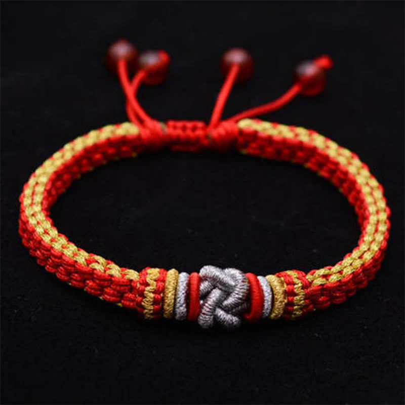 Braccialetto fatto a mano con nodo d'amore vero e colorato in Buddha Stones, fortuna - Image 16
