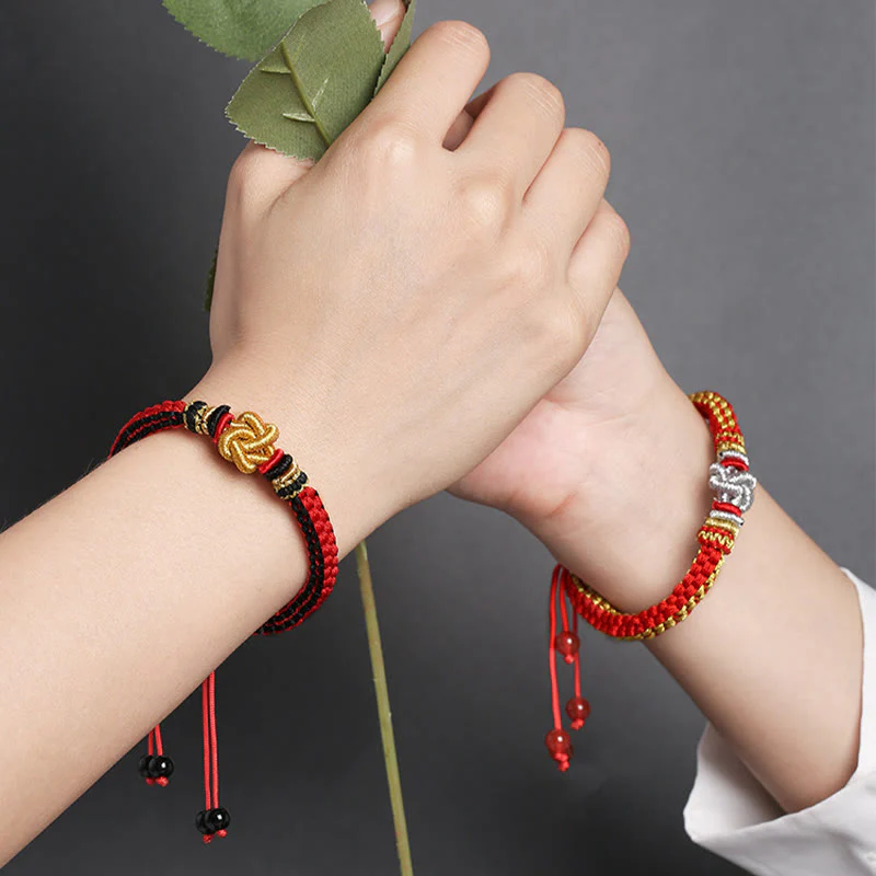 Braccialetto fatto a mano con nodo d'amore vero e colorato in Buddha Stones, fortuna - Image 18