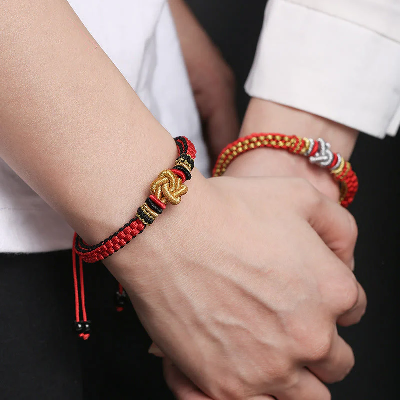 Braccialetto fatto a mano con nodo d'amore vero e colorato in Buddha Stones, fortuna - Image 19