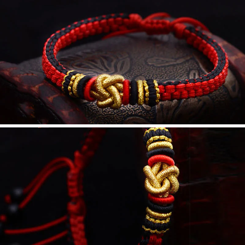 Braccialetto fatto a mano con nodo d'amore vero e colorato in Buddha Stones, fortuna - Image 6
