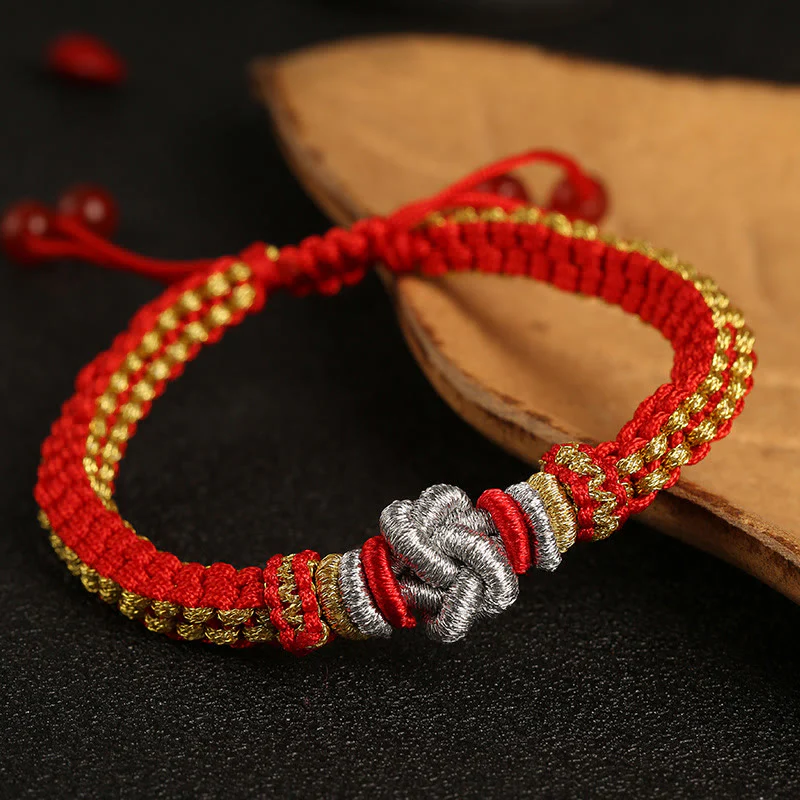 Braccialetto fatto a mano con nodo d'amore vero e colorato in Buddha Stones, fortuna - Image 8