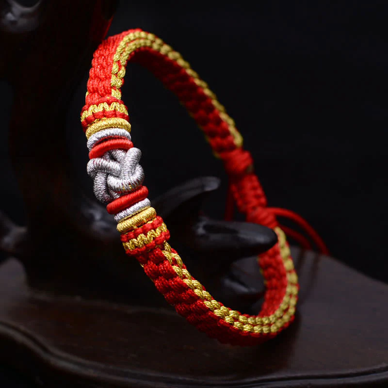 Braccialetto fatto a mano con nodo d'amore vero e colorato in Buddha Stones, fortuna - Image 9