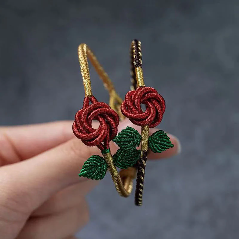 Braccialetto fatto a mano con nodo della pace , Buddha Stones, fiore di rosa, corda a otto fili, fortuna - Image 15