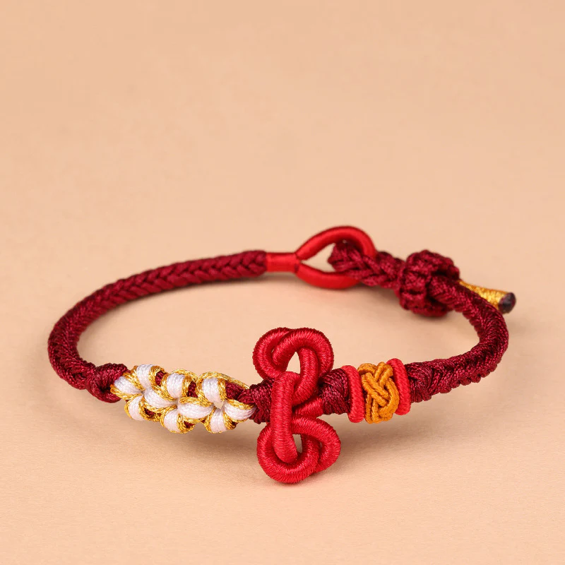 Braccialetto in corda intrecciata con nodo Wenchang fatto a mano Buddha Stones e forza fortunata - Image 9