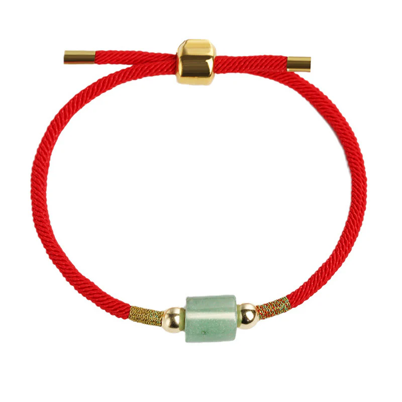 Braccialetto in corda intrecciata con protezione dalla fortuna in malachite, fatto a mano in Tibet, con Buddha Stones verde e pietra rossa - Image 7