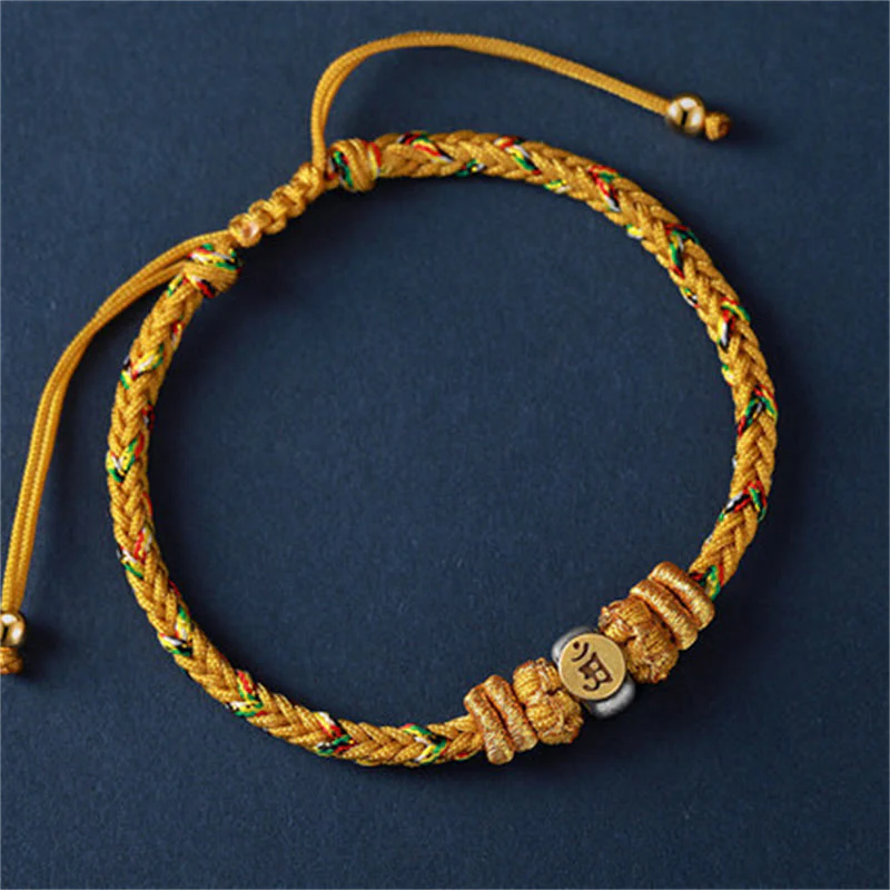 Braccialetto in corda intrecciata in argento con pietre Buddha Stones, zodiaco cinese, Buddha natale - Image 16
