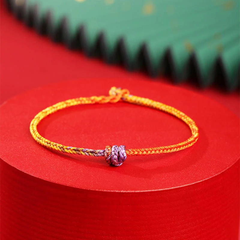 Braccialetto in corda intrecciata rossa e viola con Buddha Stones, fatto a mano - Image 11