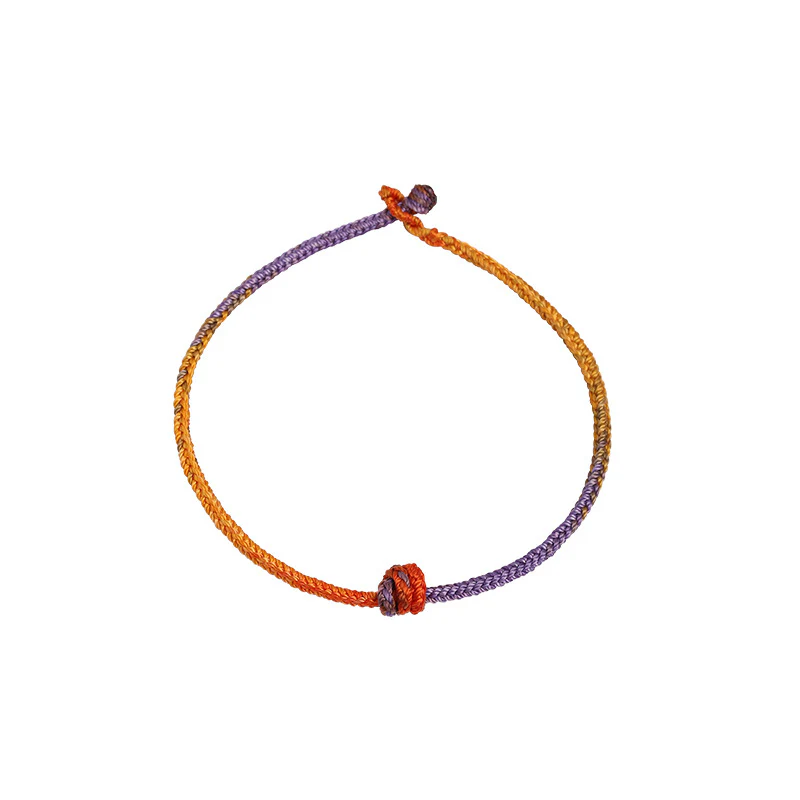 Braccialetto in corda intrecciata rossa e viola con Buddha Stones, fatto a mano - Image 12