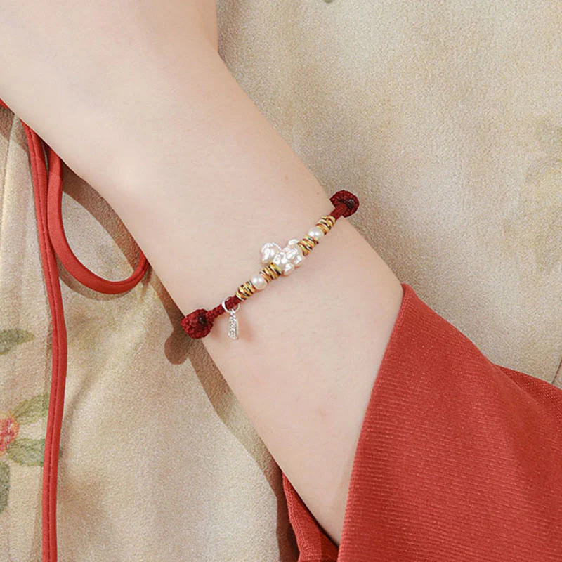 Braccialetto in corda realizzato a mano con Buddha Stones in argento sterling 999, anno del cavallo, libertà - Image 11