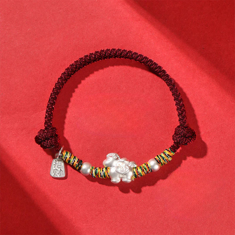 Braccialetto in corda realizzato a mano con Buddha Stones in argento sterling 999, anno del cavallo, libertà - Image 6