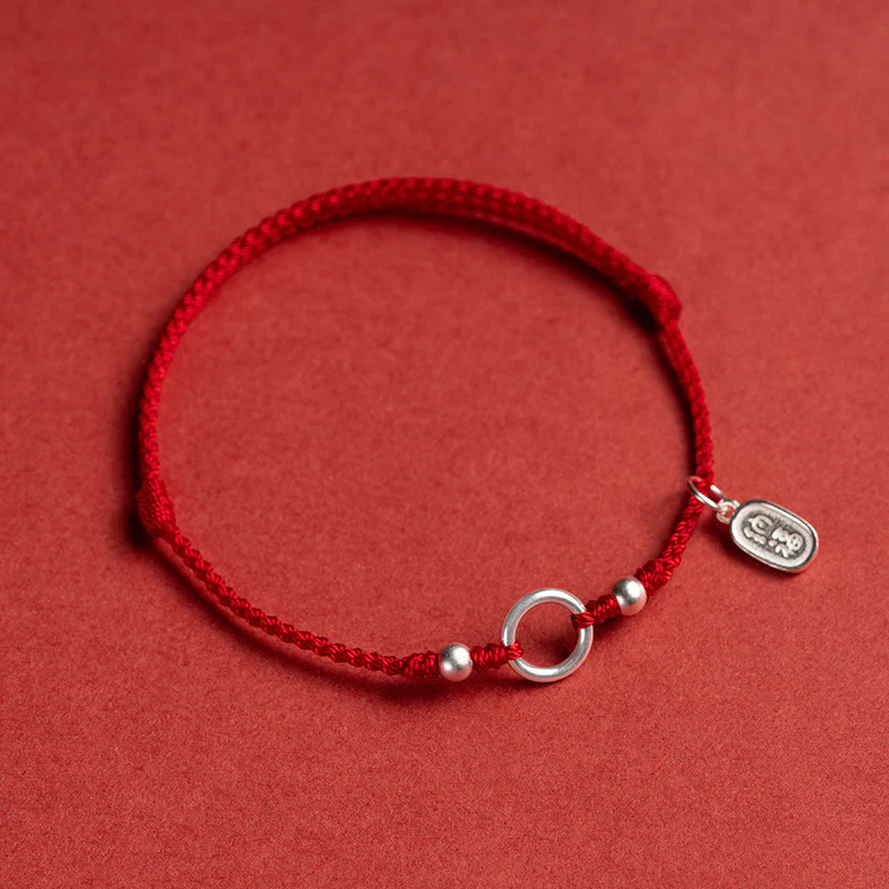 Braccialetto in corda rossa con fibbia in argento sterling 925 Buddha Stones Lucky Fortune Peace Joy Lotus Peace - Image 16