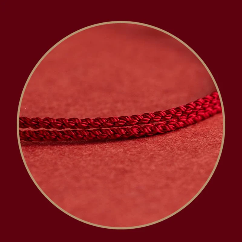 Braccialetto in corda rossa con fibbia in argento sterling 925 Buddha Stones Lucky Fortune Peace Joy Lotus Peace - Image 5