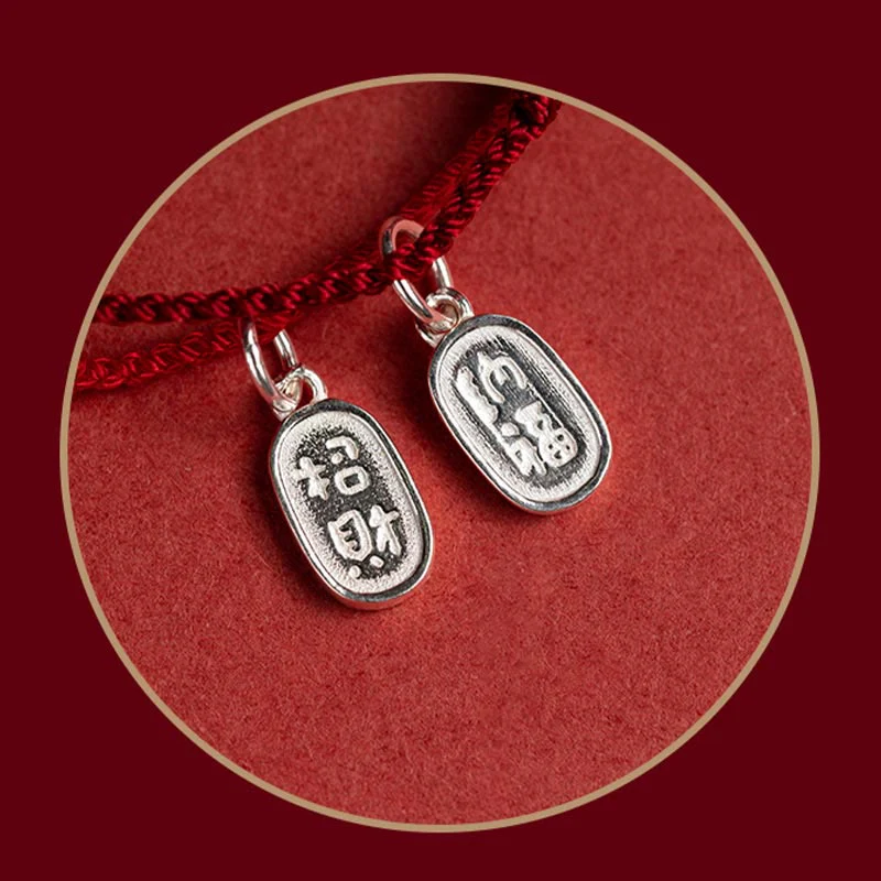 Braccialetto in corda rossa con fibbia in argento sterling 925 Buddha Stones Lucky Fortune Peace Joy Lotus Peace - Image 6