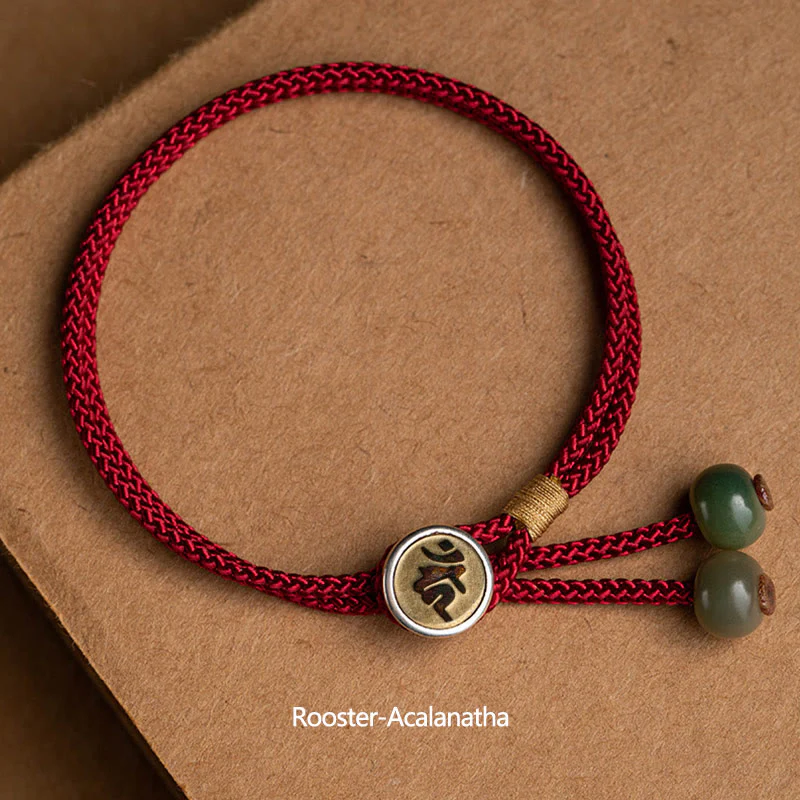 Braccialetto in corda rossa intrecciata con semi di Bodhi Buddha Stones , fatto a mano, in argento sterling 925, con zodiaco cinese, Buddha di Natale - Image 10