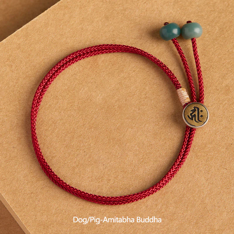 Braccialetto in corda rossa intrecciata con semi di Bodhi Buddha Stones , fatto a mano, in argento sterling 925, con zodiaco cinese, Buddha di Natale - Image 11