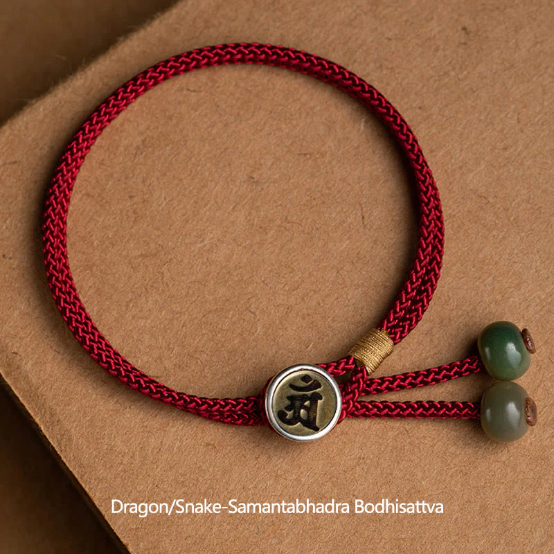 Braccialetto in corda rossa intrecciata con semi di Bodhi Buddha Stones , fatto a mano, in argento sterling 925, con zodiaco cinese, Buddha di Natale - Image 8