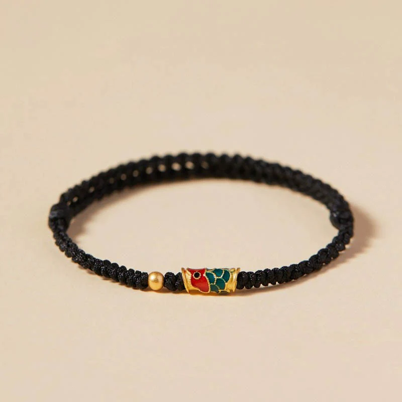 Braccialetto intrecciato a mano con pesce koi, ricchezza e prosperità, Buddha Stones - Image 12