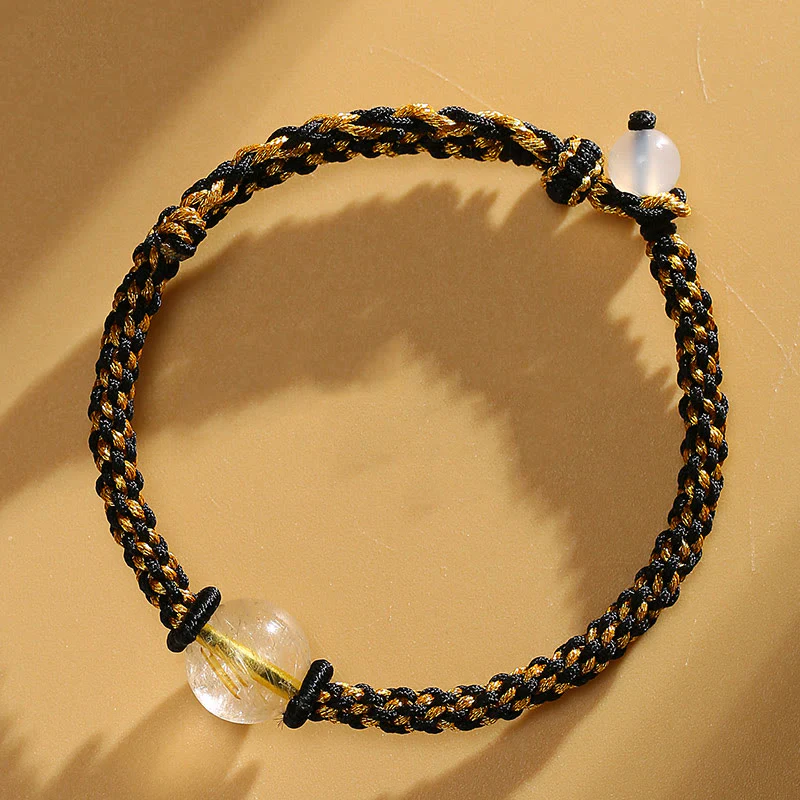 Braccialetto intrecciato calmo con perline di cristallo rosa, fatto a mano, in agata rossa, ametista, quarzo rutilato dorato , Buddha Stones - Image 19