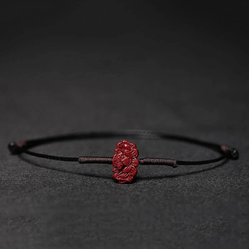 Braccialetto intrecciato con benedizione di Buddha Stones , fatto a mano, con fiore di prugna, quadrifoglio, PiXiu, loto, pesce koi, cinabro - Image 22
