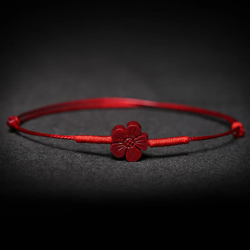 Braccialetto intrecciato con benedizione di Buddha Stones , fatto a mano, con fiore di prugna, quadrifoglio, PiXiu, loto, pesce koi, cinabro - Image 6