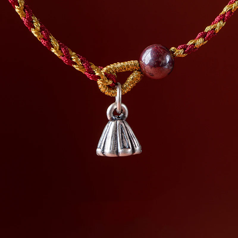 Braccialetto intrecciato con ciondolo di pace e gioia in corda di oro rosso fatto a mano con Buddha Stones - Image 15