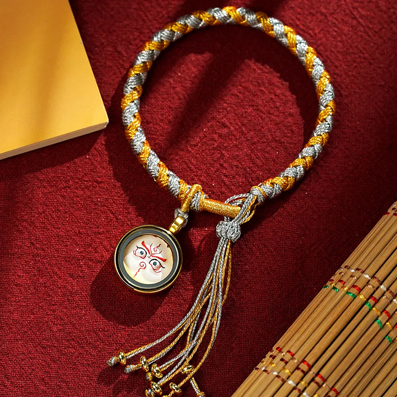 Braccialetto intrecciato con corda e fortuna in scaglie di drago, fatto a mano in tibetano con cinque divinità della ricchezza , Buddha Stones - Image 7