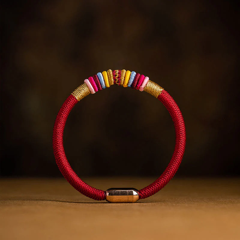 Braccialetto intrecciato con fibbia magnetica e protezione del nodo King Kong fatto a mano tibetano Buddha Stones
