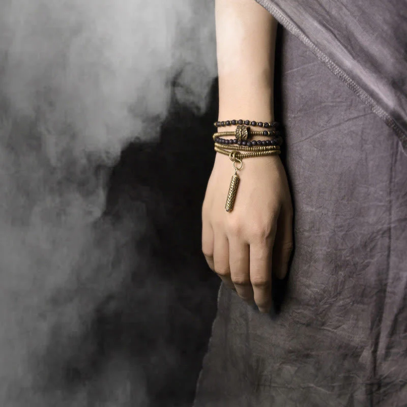Bracciale multistrato in ottone e rame con Buddha Stones - Image 9