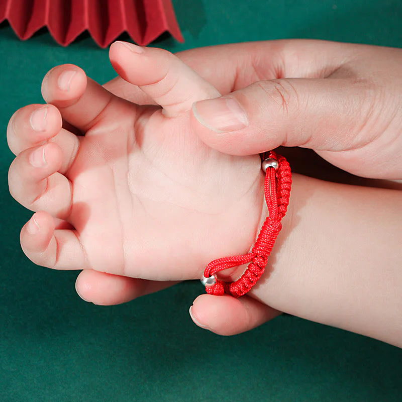Braccialetto per bambini fatto a mano in corda rossa con Buddha Stones, in argento sterling 999, con zodiaco cinese - Image 17